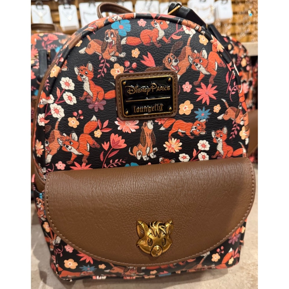 2026 Disney Parks Fox & the Hound Loungefly Backpack Bag NEW